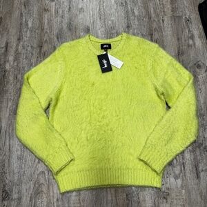 Stüssy Brushed Crew Neck Sweater (Lime)